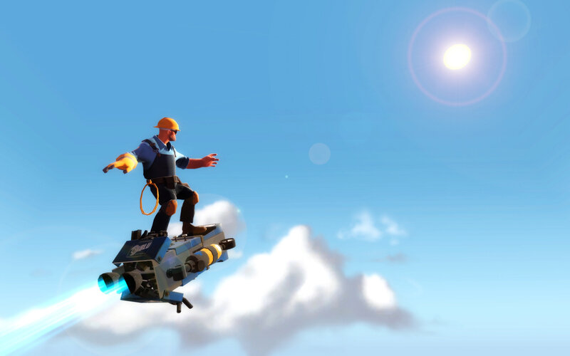 Man on Jetpack — Blue