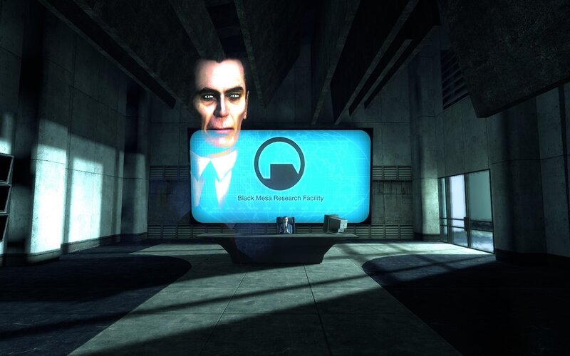 Man on Large Screen — Blue