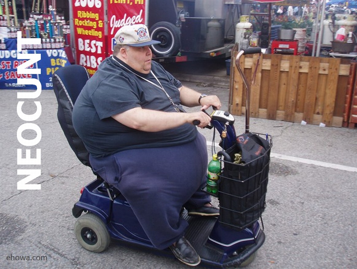 Man on mobility scooter at fair