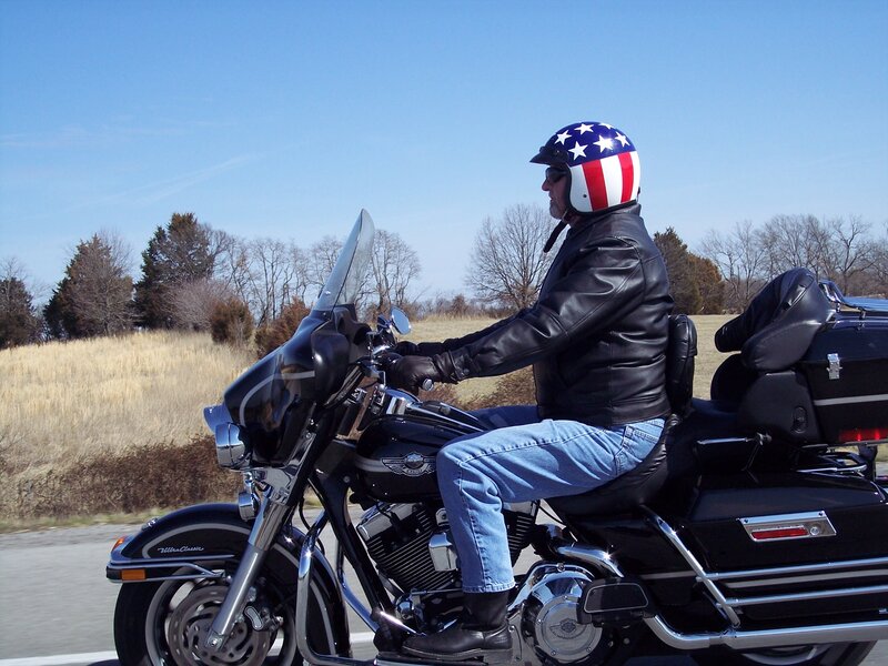 Man on Motorcycle — Black, Calm