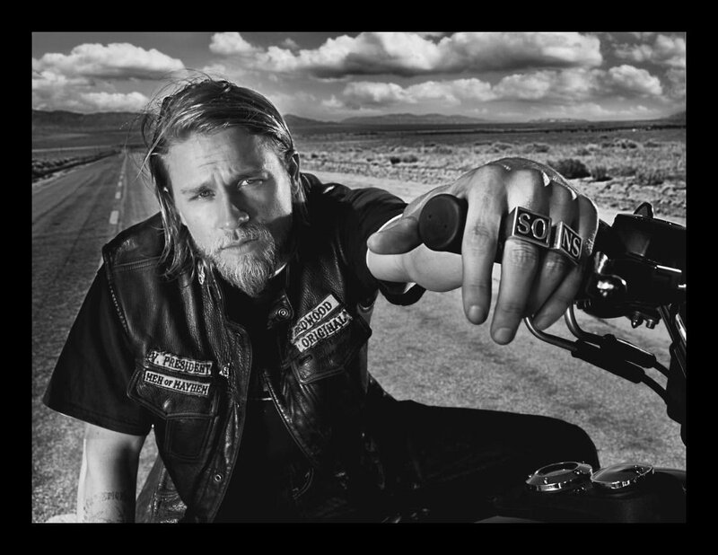 Man on Motorcycle — Black, Dramatic, Afternoon, Photograph, Leather Jacket