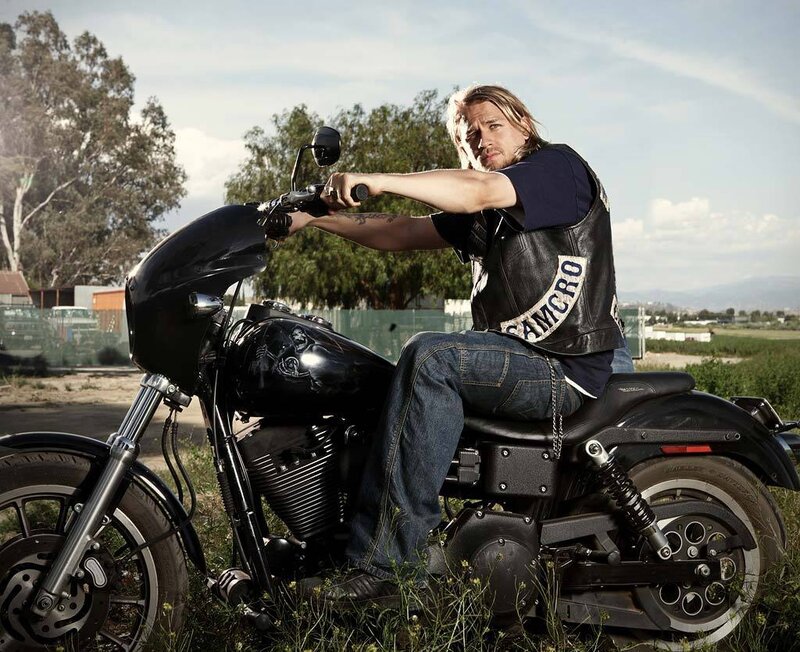 Man on Motorcycle — Black, Dramatic, Afternoon, Photograph, Trees, Jeans
