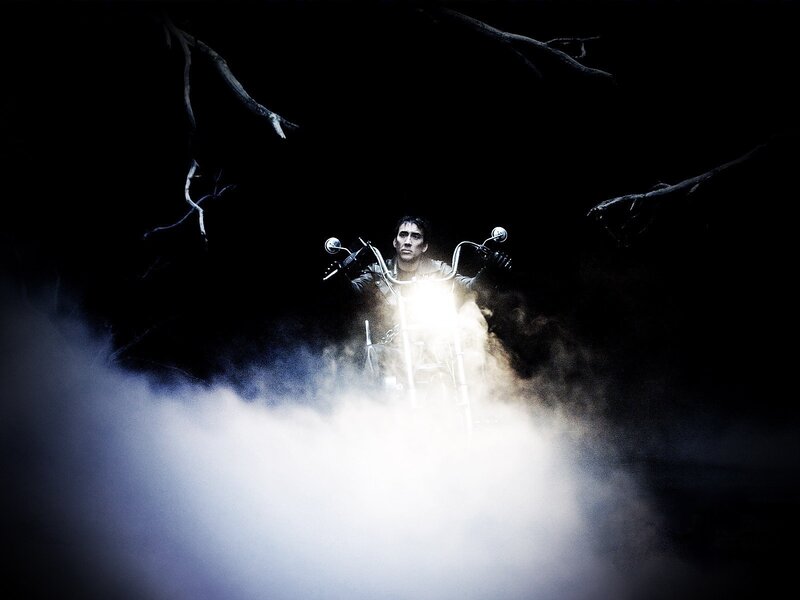 Man on Motorcycle — Black, Dramatic, Night, Photograph, Smoke