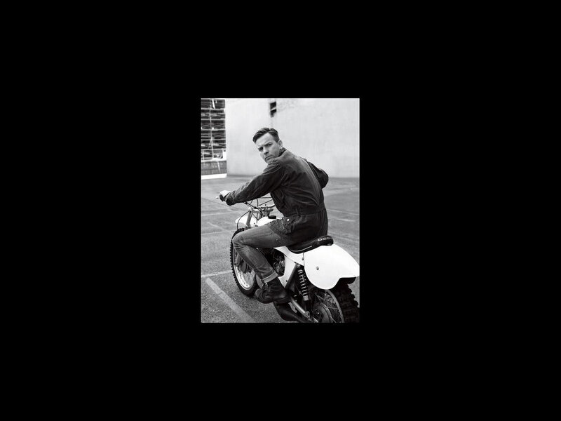 Man on Motorcycle — Black, Dramatic, Photograph, Building