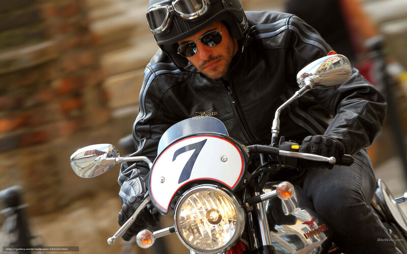 Man on Motorcycle — Black, Focused