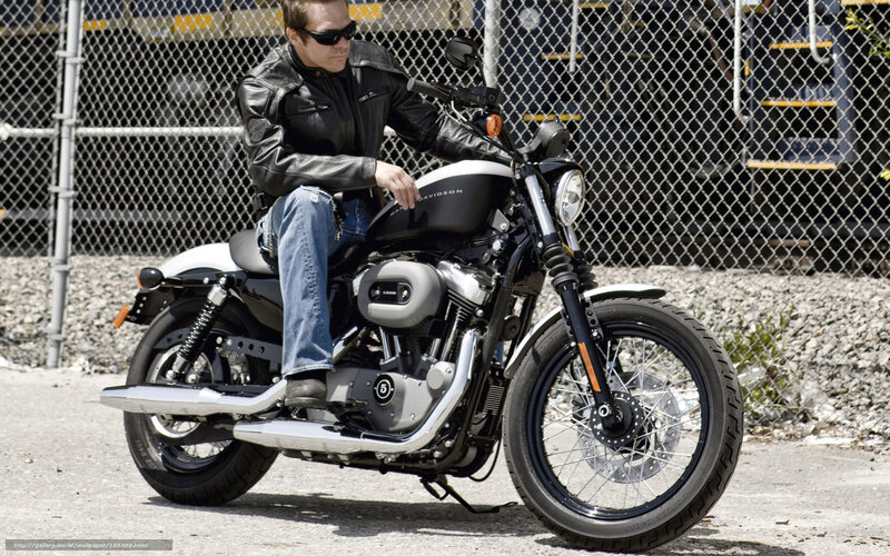 Man on Motorcycle — Black, Neutral, Afternoon