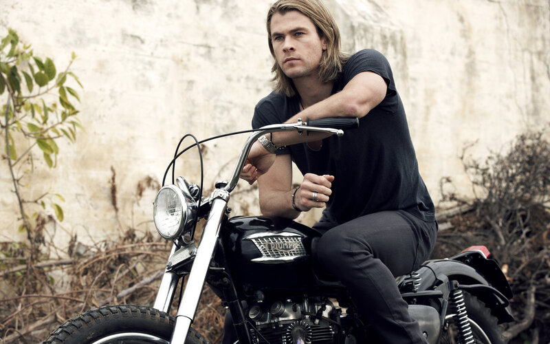 Man on Motorcycle — Black, Serious, Photograph, Wall