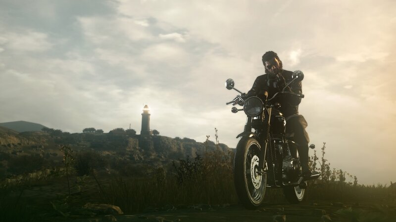 Man on Motorcycle — Brown, Dramatic, Sunset, 3d Render