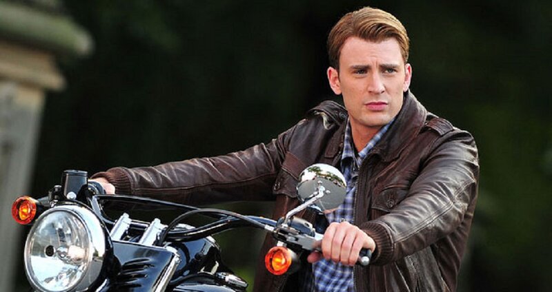 Man on Motorcycle — Brown, Serious