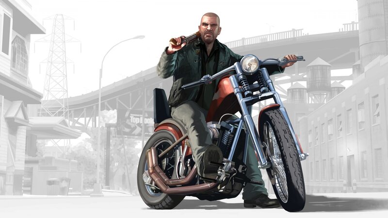Man on Motorcycle — Gray, Aggressive, Digital Art