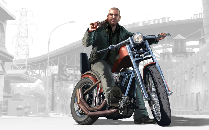 Man on Motorcycle — Gray, Aggressive