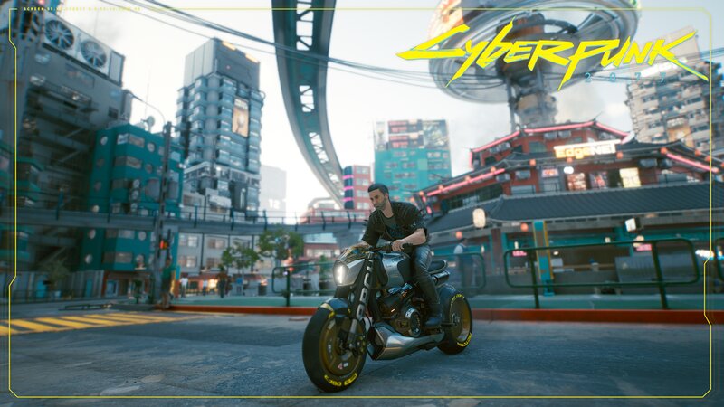 Man on Motorcycle — Gray, Dystopian