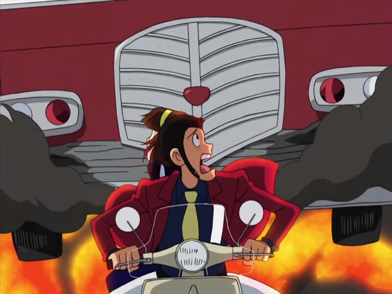 man on motorcycle in fire