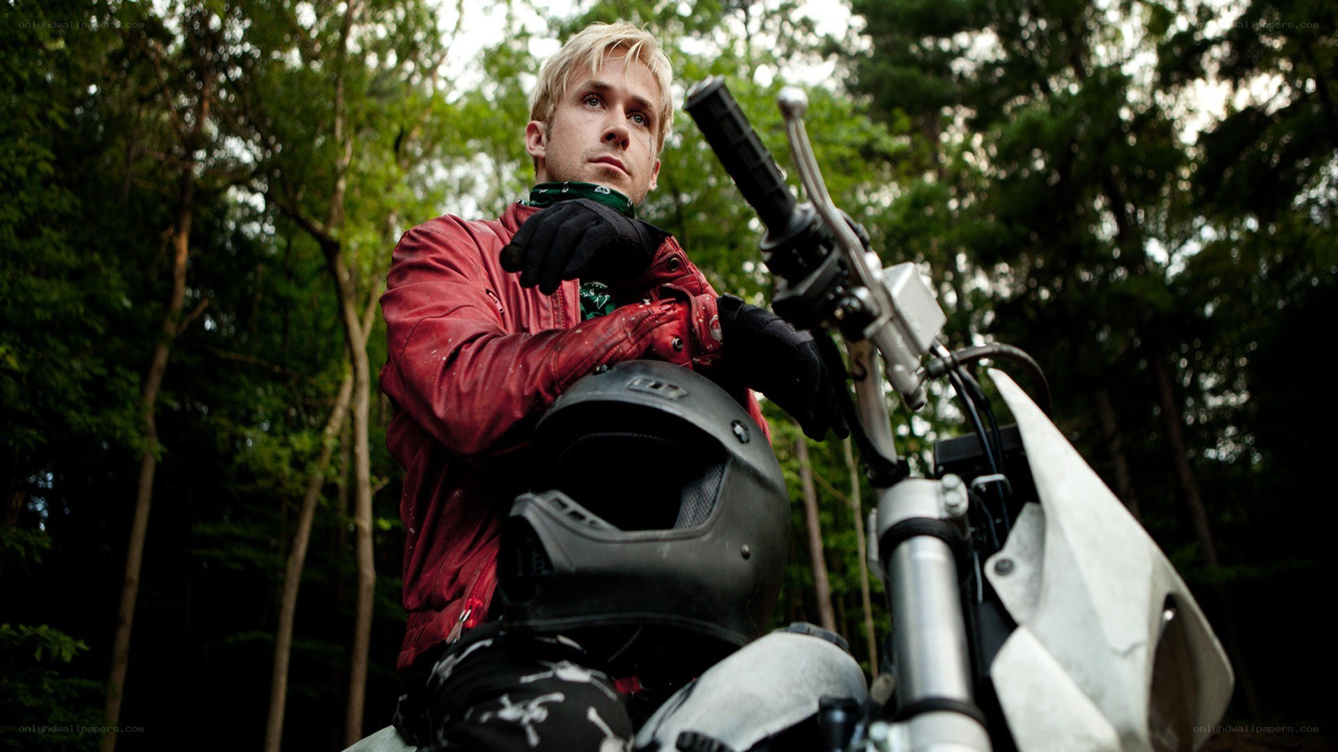man on motorcycle in forest