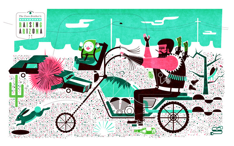 Man on Motorcycle — Teal