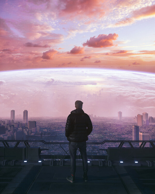 Man on Observation Deck