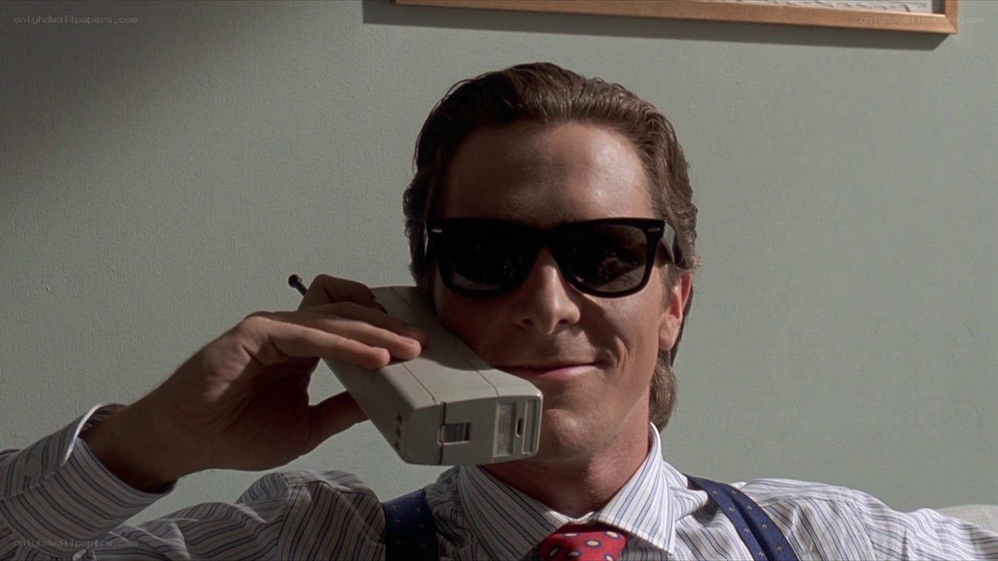 man on old mobile phone
