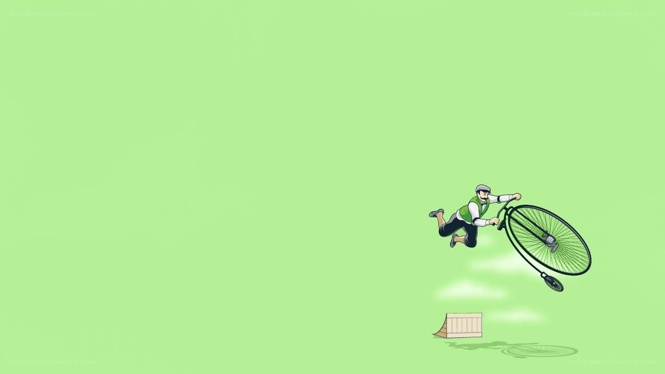 man on penny-farthing bicycle
