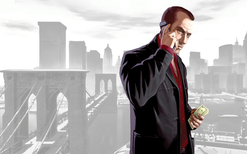 man on phone with money
