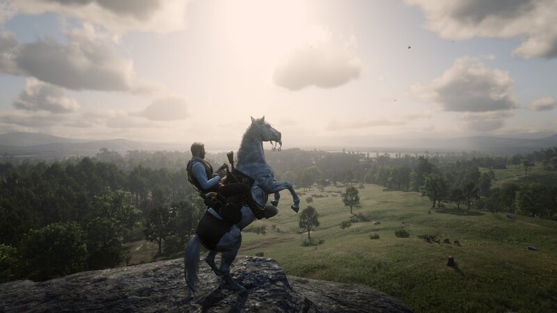 Man on Rearing Horse — Green