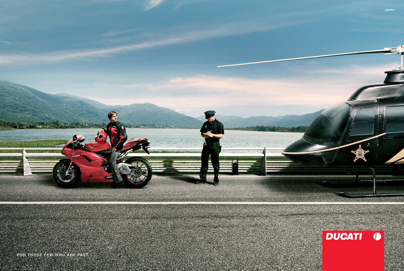 Man on Red Motorcycle — Serene