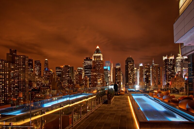 Man on Rooftop Deck