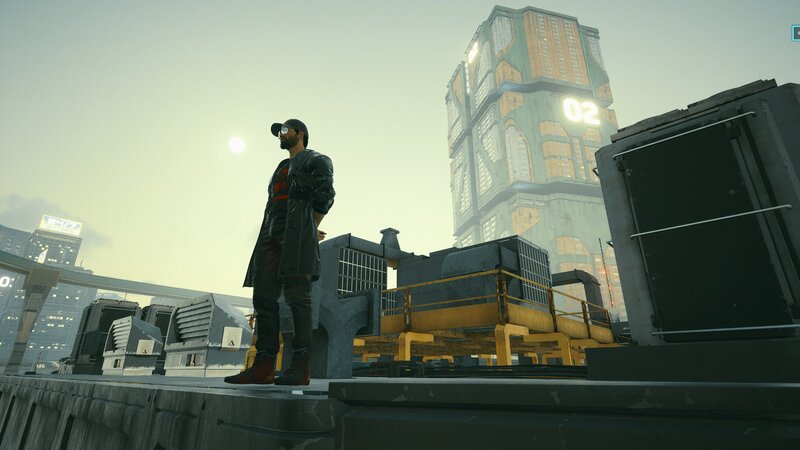 Man on Rooftop — Gray, Dramatic, Morning