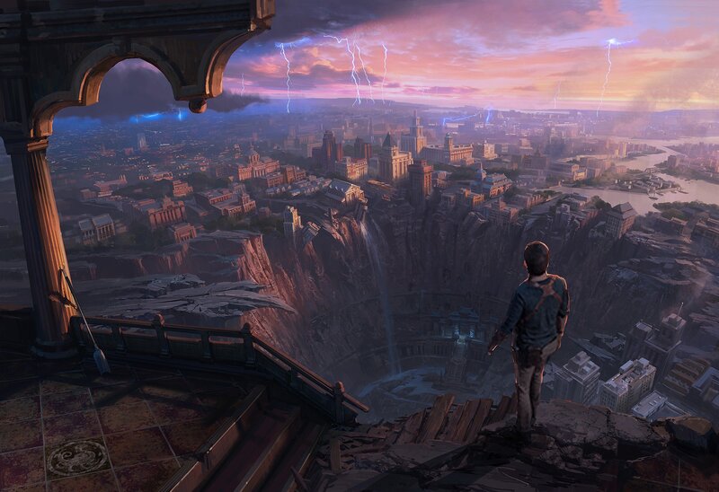 Man on Ruined Balcony