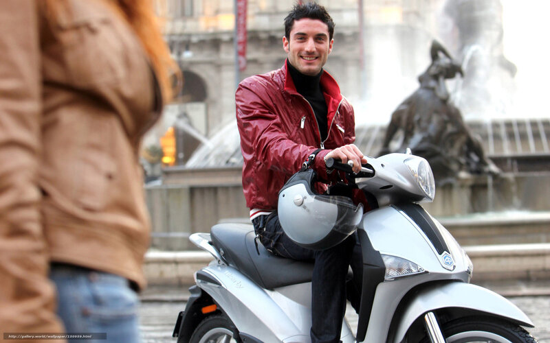Man on Scooter — Silver, Casual