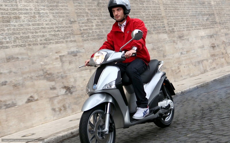 Man on Scooter — Silver