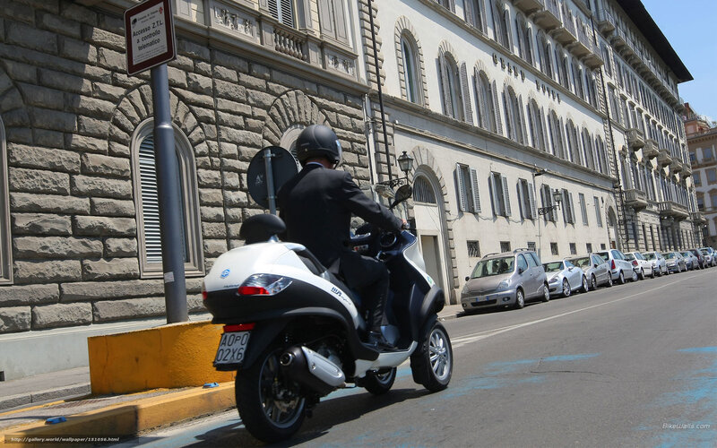 Man on Scooter — White