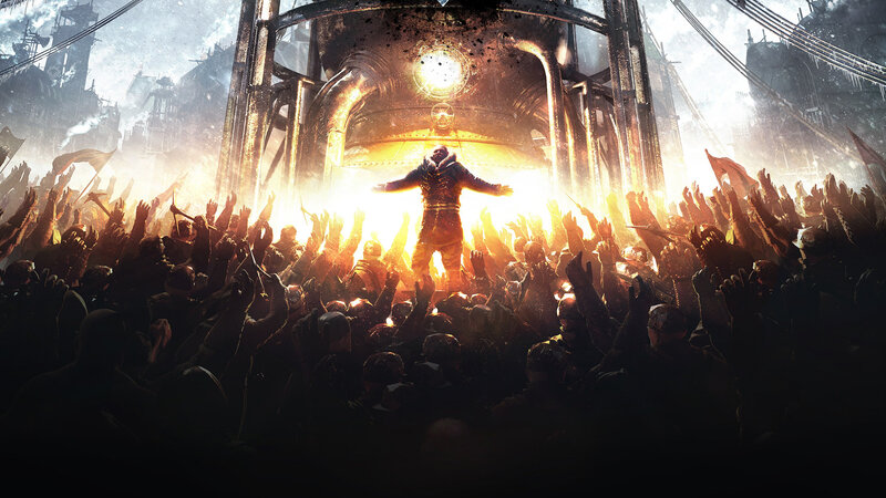 Man on Stage with Crowd — Black