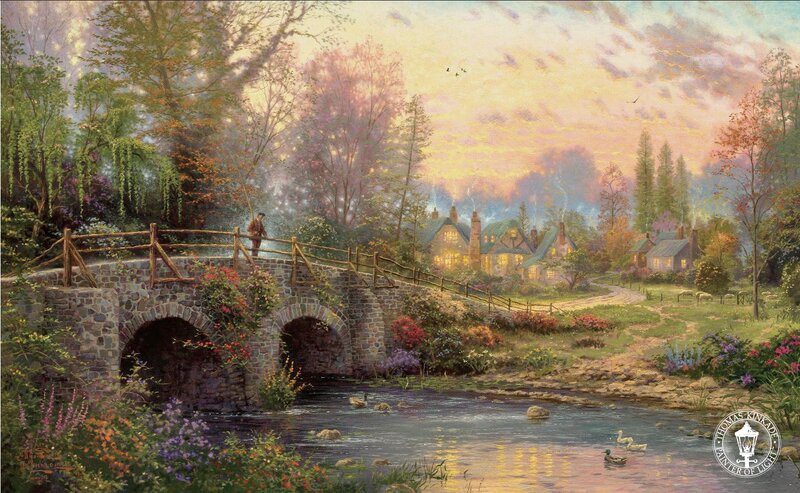 Man on Stone Bridge — Green