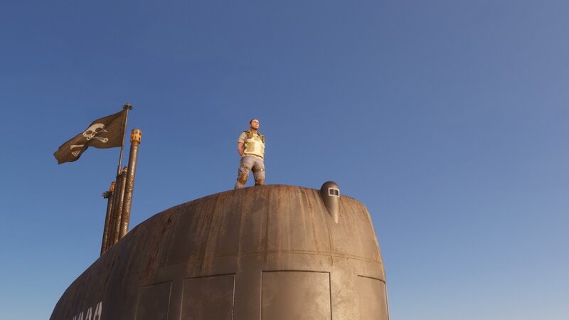 Man on Submarine