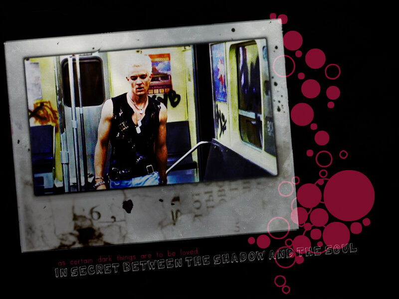 man on subway train
