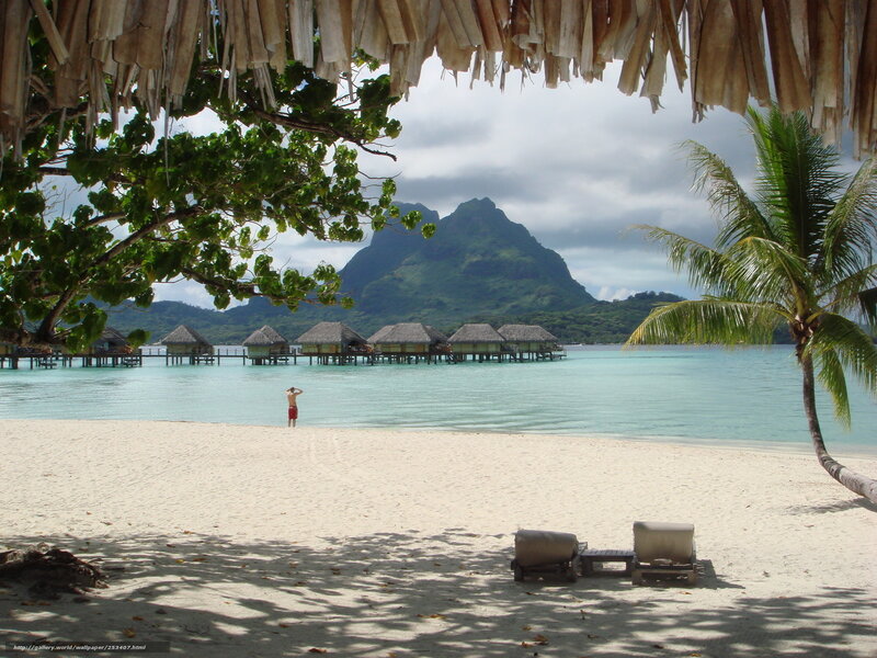 Man on Tropical Beach — White