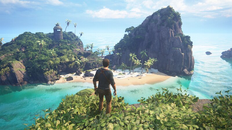 Man on Tropical Island — Green