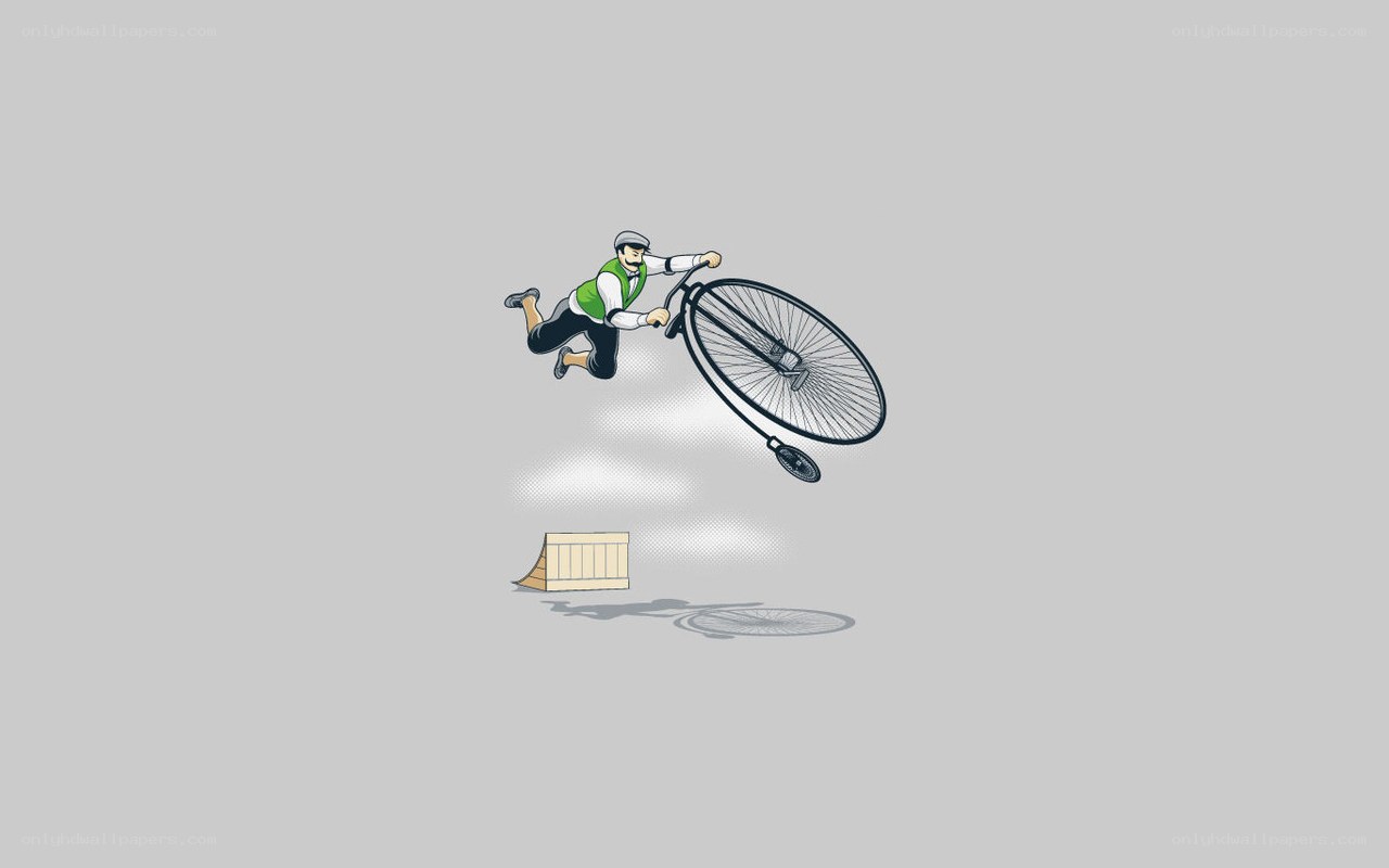 Man on vintage bicycle