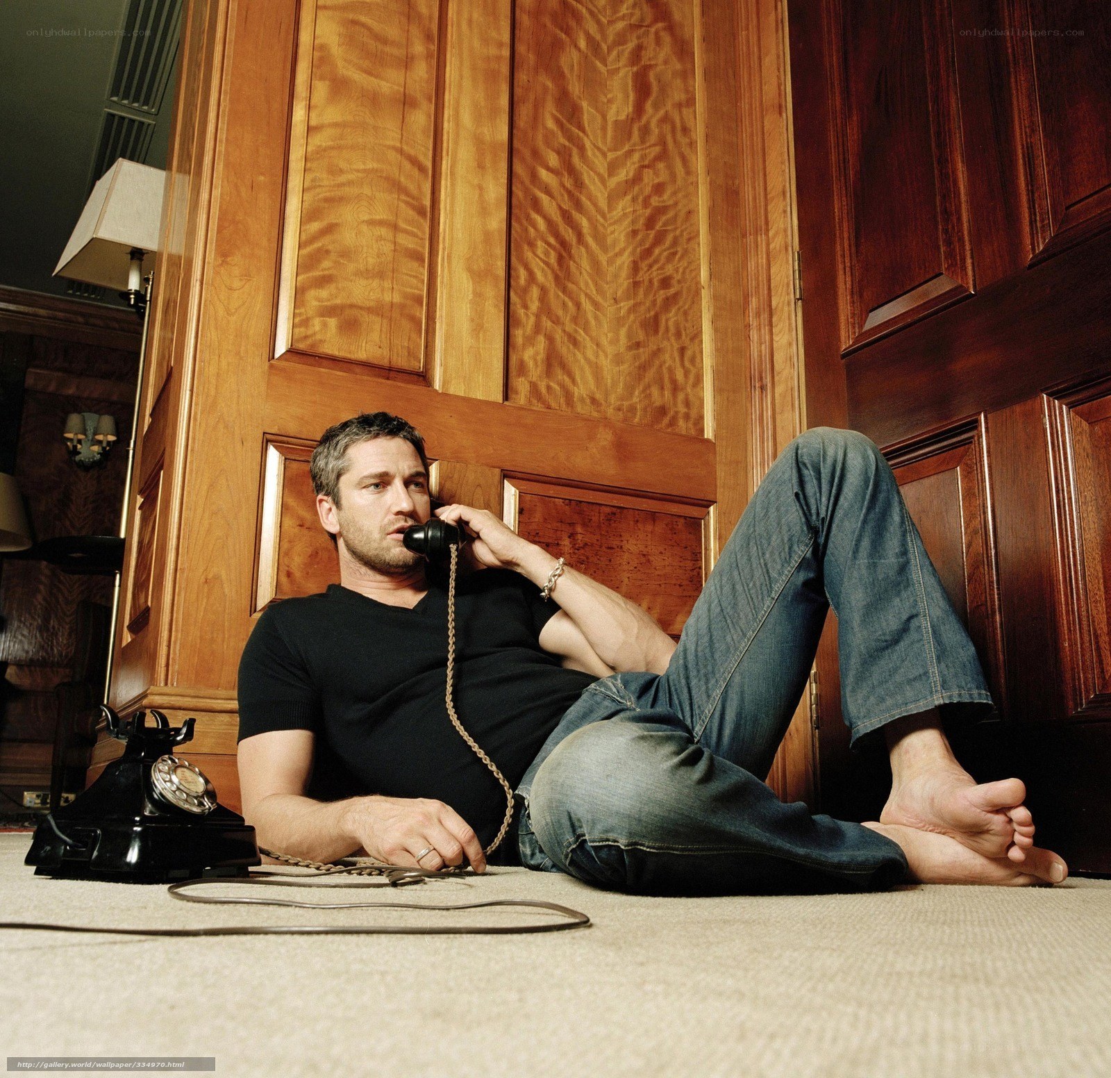 man on vintage phone