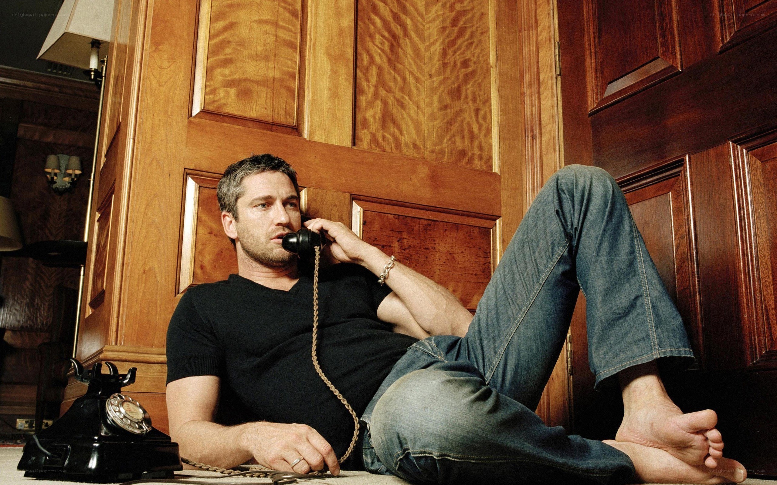 man on vintage telephone