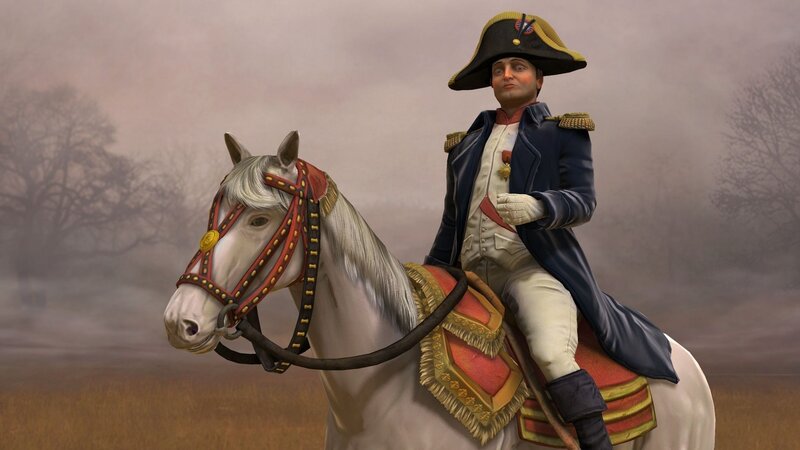 Man on White Horse — Dramatic, 3d Render