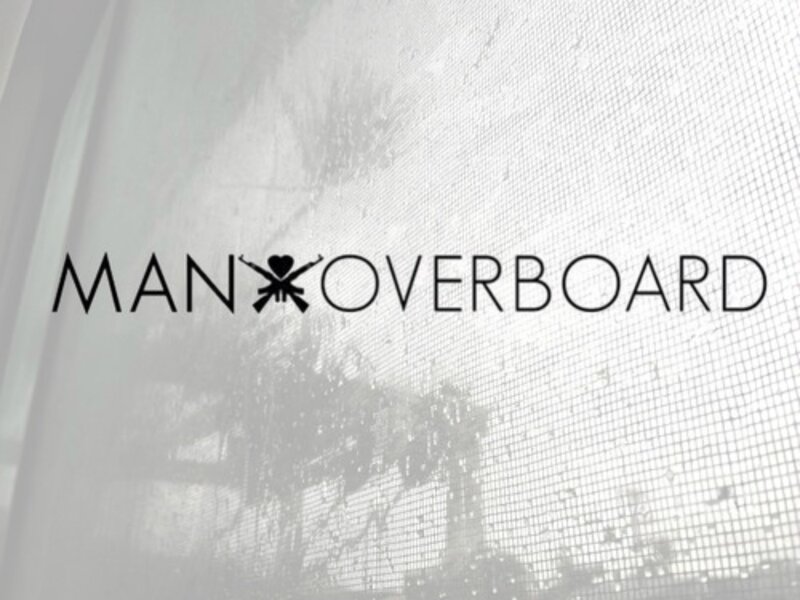 Man Overboard logo on window