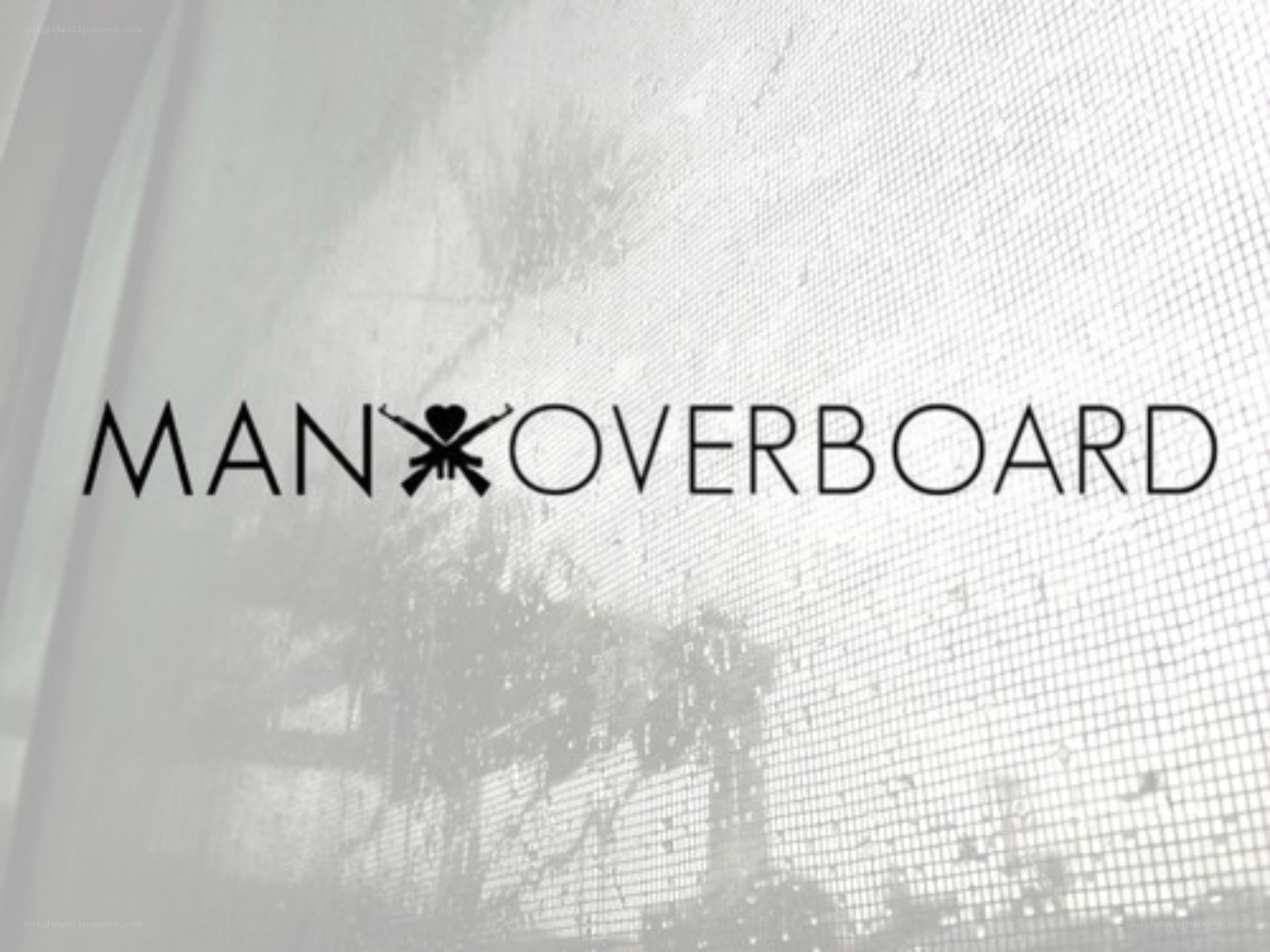 Man Overboard logo on window