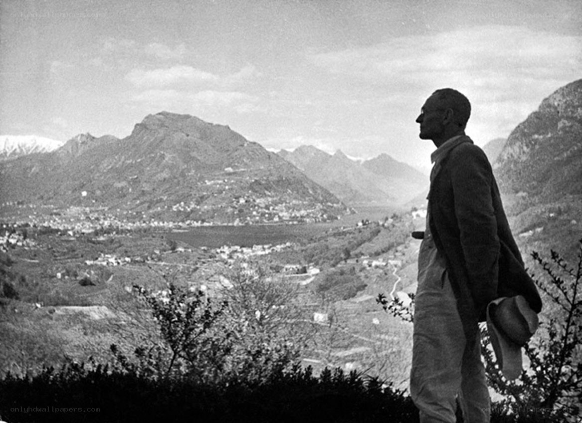 Man overlooking a mountain valley