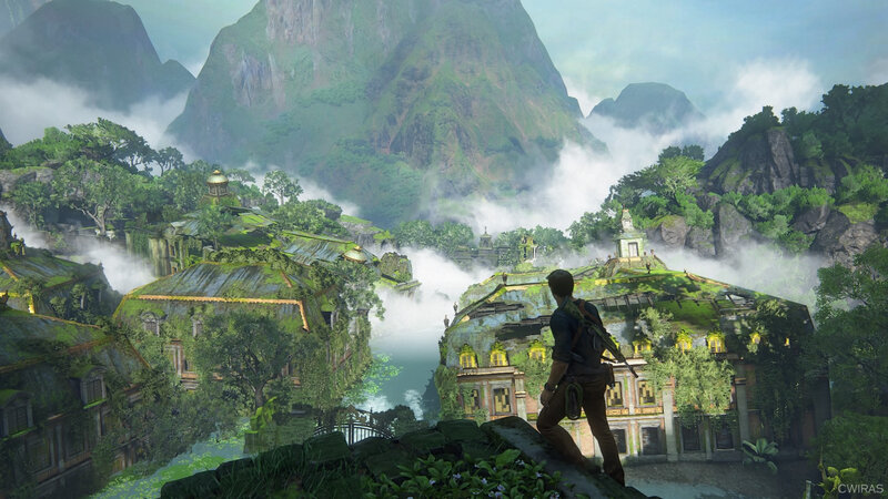 Man Overlooking Ruins