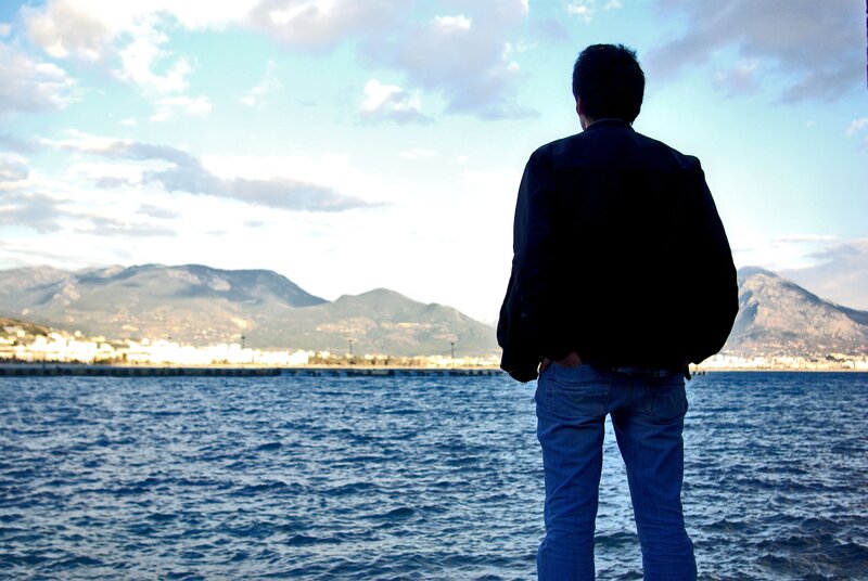Man overlooking the sea