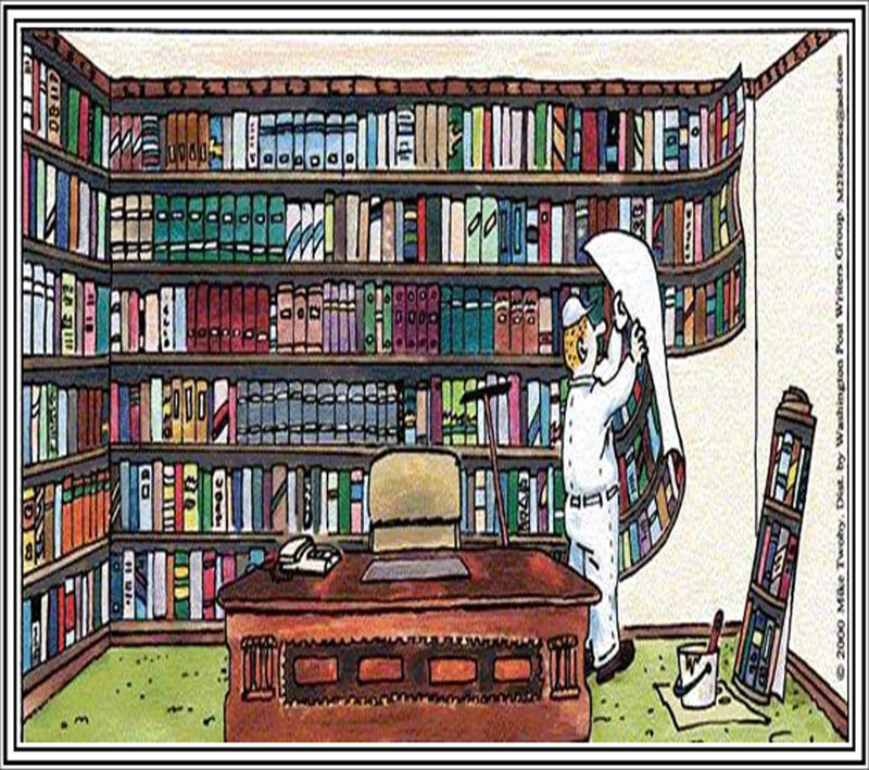 Man Painting Bookshelf