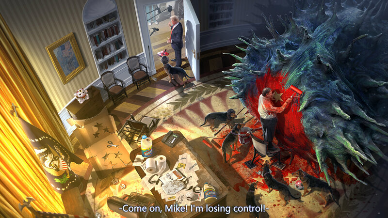 Man Painting Monster