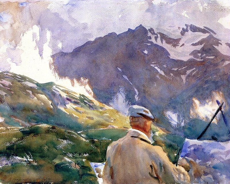 Man Painting Mountains