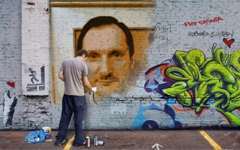 Man Painting Mural
